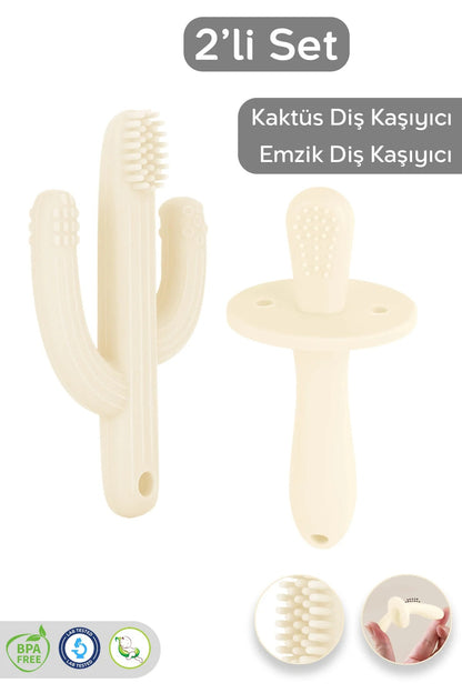 Selven Baby 2'li Silikon Bebek Diş Kaşıyıcı Seti | BPA İçermeyen Yumuşak Dişlik