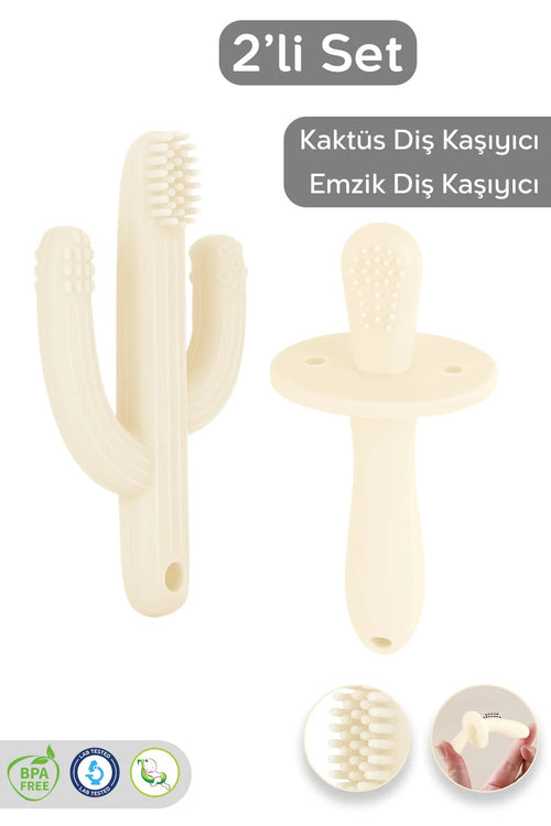 Selven Baby 2'li Silikon Bebek Diş Kaşıyıcı Seti | BPA İçermeyen Yumuşak Dişlik
